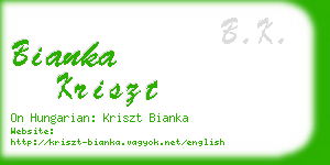 bianka kriszt business card